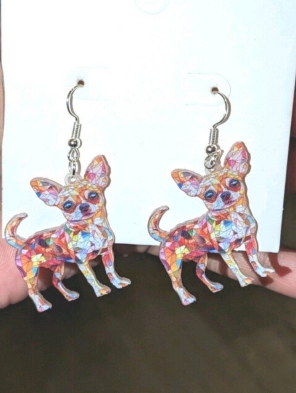 Multicolor Chihuahua Dog Earrings - Lightweight Pet-Themed Jewelry